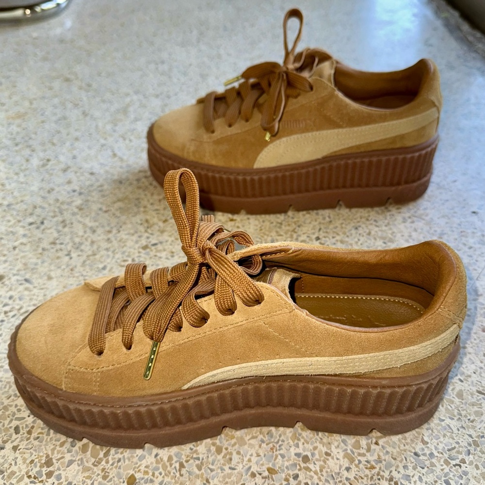 Fenty x Puma Cleated Creeper Women's Tan Suede Platform Sneakers